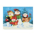 Trademark Fine Art Barbara Mock ' Snowman Family' Canvas Art, 24x32 ALI39111-C2432GG